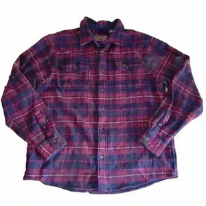 ORVIS Flannel Shirt Mens Extra Large Plaid Shacket Heavyweight Workwear